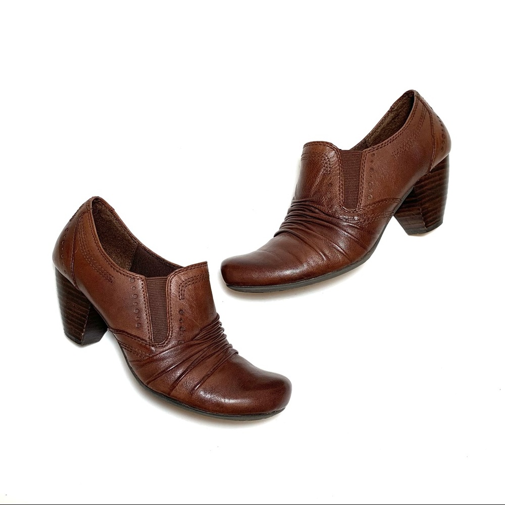 BareTraps Brown Leather Heeled Shootie Slip On Whimsigoth Gothic Sz 7 Bootie